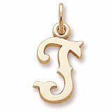 Initial T charm in Yellow Gold Plated hide-image