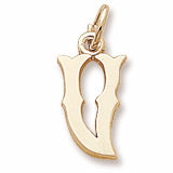 Initial V charm in 14K Yellow Gold