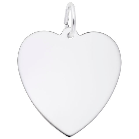 Heart Charm In 14K White Gold