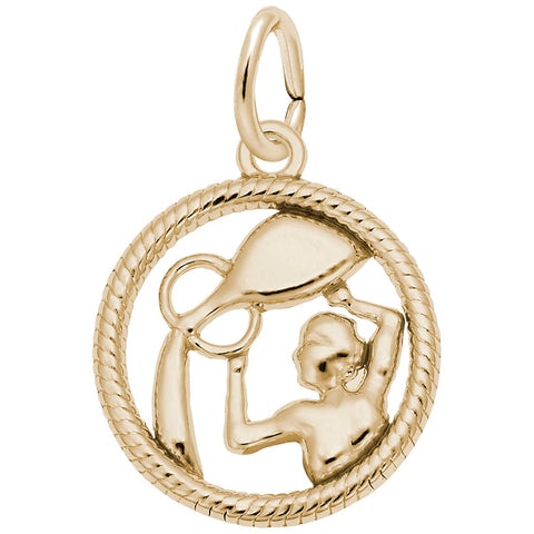 Aquarius Charm In Yellow Gold