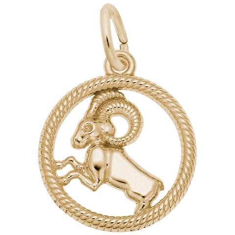 Aries Charm in Yellow Gold Plated