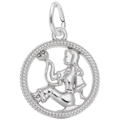 Virgo Charm In 14K White Gold