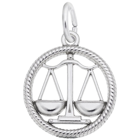 Libra Charm In 14K White Gold