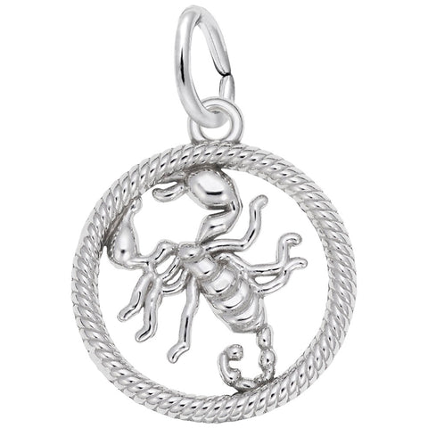 Scorpio Charm In Sterling Silver