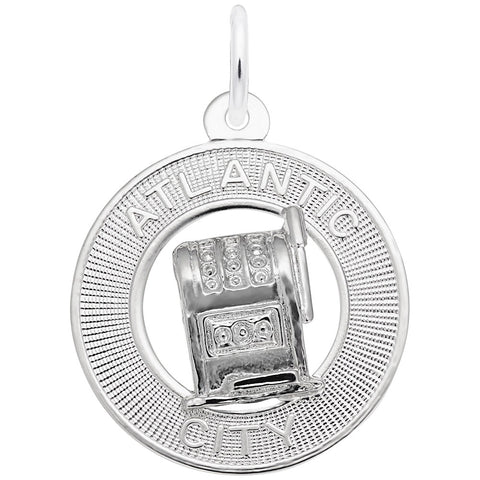 Atlantic City Charm In 14K White Gold