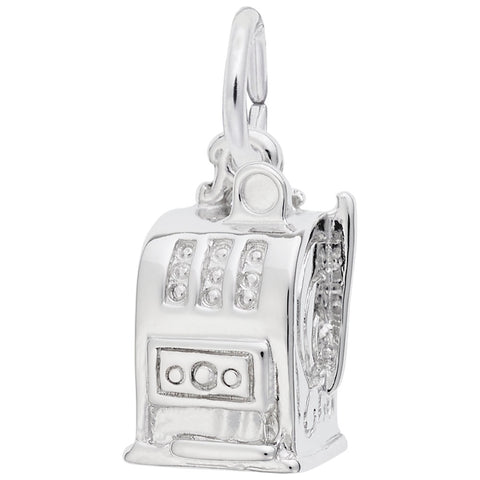 Slot Machine Charm In 14K White Gold