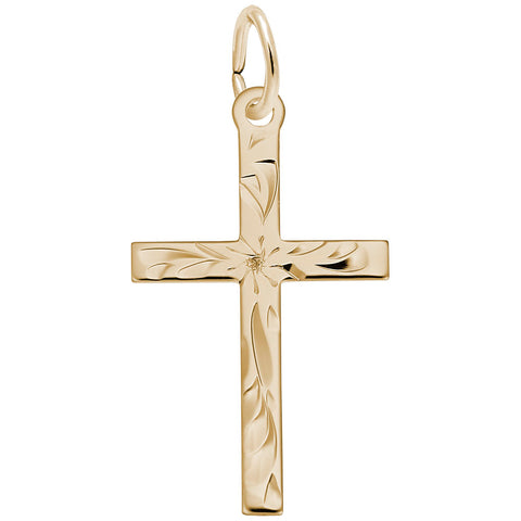 Cross Charm in Yellow Gold Plated