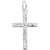 Cross Charm In 14K White Gold