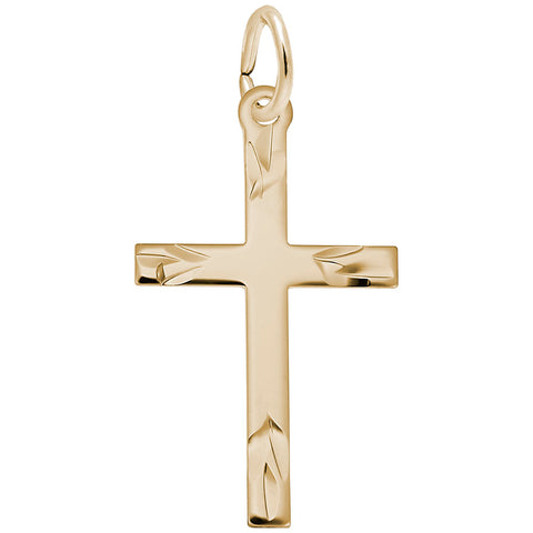 Cross Charm in Yellow Gold Plated