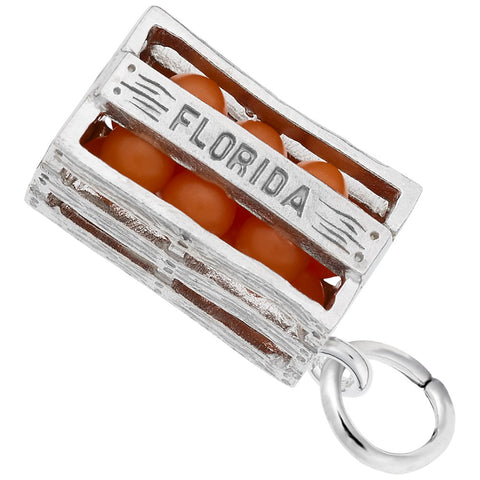 Florida Oranges Charm In Sterling Silver