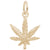 Marijuana Leaf Charm In Yellow Gold