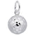 Soccer Ball Charm In 14K White Gold