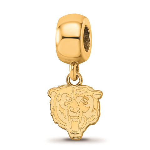 Gold Plated NFL LogoArt Chicago Bears Extra Small Dangle Bead Charm