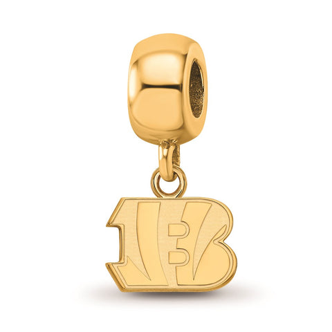 Gold Plated NFL LogoArt Cincinnati Bengals Extra Small Dangle Bead Charm