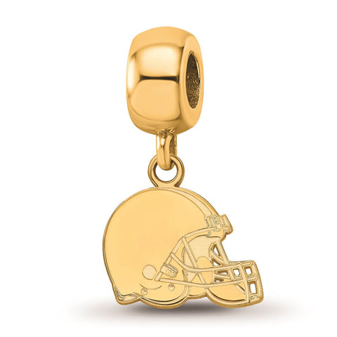 Gold Plated NFL LogoArt Cleveland Browns Extra Small Dangle Bead Charm