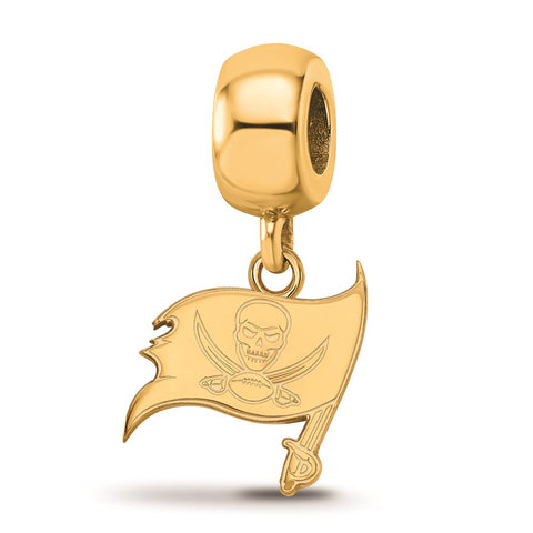 Gold Plated NFL LogoArt Tampa Bay Buccaneers Extra Small Dangle Bead Charm