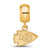 NFL Kansas City Chiefs Extra Small Charm Dangle Bead Charm in Gold Plated
