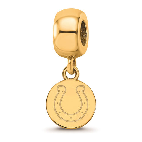 Gold Plated NFL LogoArt Indianapolis Colts Extra Small Dangle Bead Charm