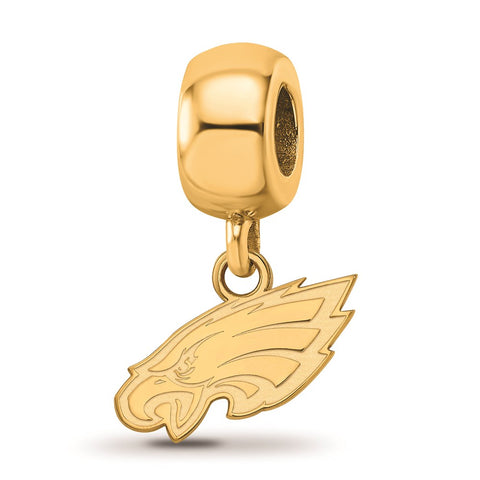 Gold Plated NFL LogoArt Philadelphia Eagles Extra Small Dangle Bead Charm