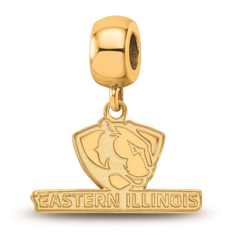 Gold Plated LogoArt Eastern Illinois U Small Dangle Bead