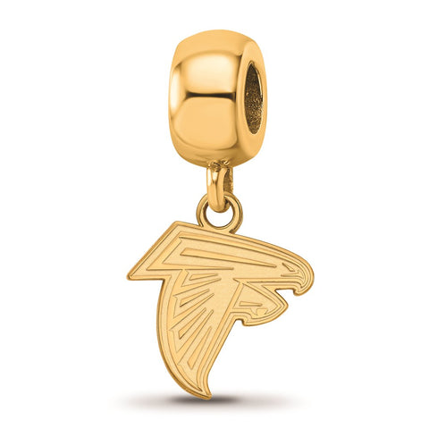 Gold Plated NFL LogoArt Atlanta Falcons Extra Small Dangle Bead Charm