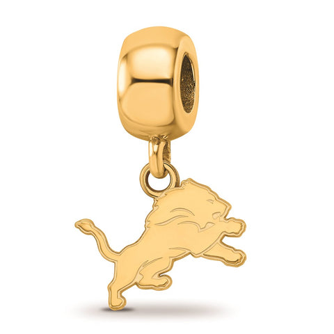 Gold Plated NFL LogoArt Detroit Lions Extra Small Dangle Bead Charm