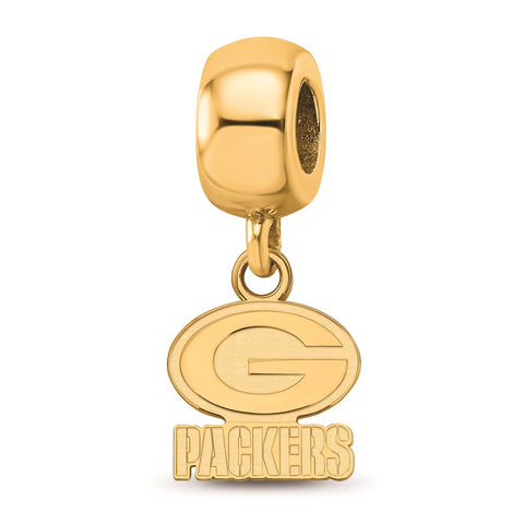 Gold Plated NFL LogoGreen Bay Packers Extra Small Dangle Bead Charm