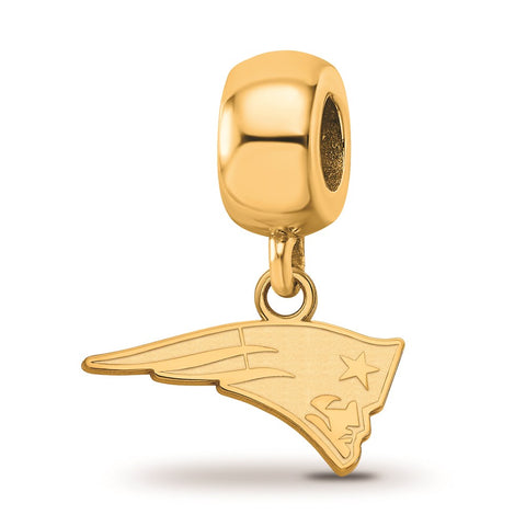 Gold Plated NFL LogoArt New England Patriots Extra Small Dangle Bead Charm