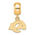 NFL Los Angeles Rams Extra Small Charm Dangle Bead Charm in Gold Plated