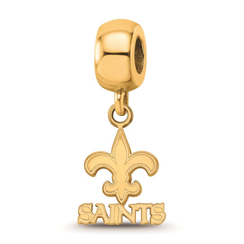 Gold Plated NFL LogoArt New Orleans Saints Extra Small Dangle Bead Charm