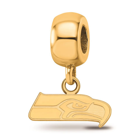 Gold Plated NFL LogoArt Seattle Seahawks Extra Small Dangle Bead Charm