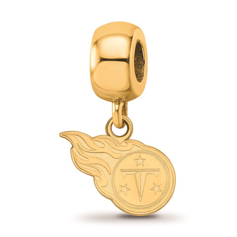 Gold Plated NFL LogoArt Tennessee Titans Extra Small Dangle Bead Charm