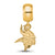 NFL Minnesota Vikings Extra Small Charm Dangle Bead Charm in Gold Plated