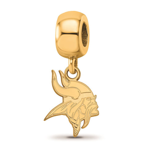 Gold Plated NFL LogoArt Minnesota Vikings Extra Small Dangle Bead Charm