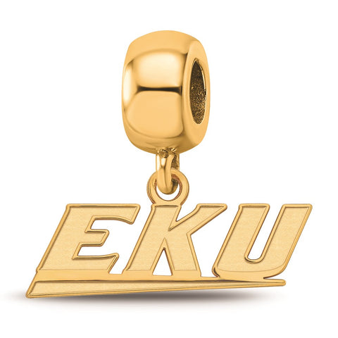 Gold Plated LogoArt Eastern Kentucky U Xs Dangle Bead Charm