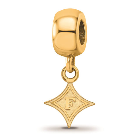 Gold Plated LogoArt Furman University Xs Dangle Bead Charm