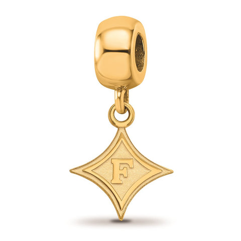Gold Plated LogoArt Furman University Small Dangle Bead