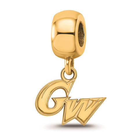 Gold Plated LogoArt The George Washington University Bead Charm Xs
