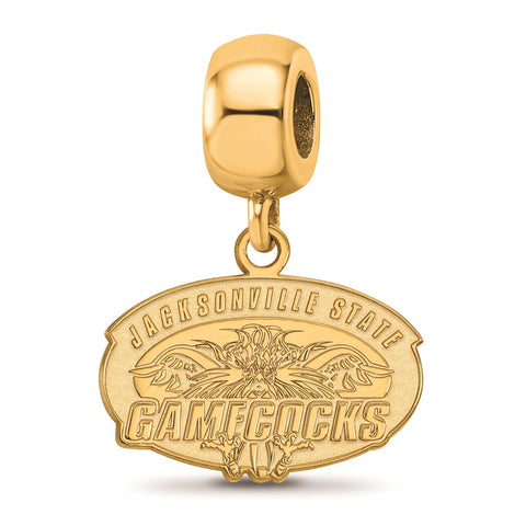 Gold Plated LogoArt Jacksonville State U. Small Dangle Bead