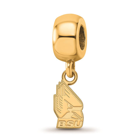 Gold Plated LogoArt Ball State University Xs Dangle Bead Charm