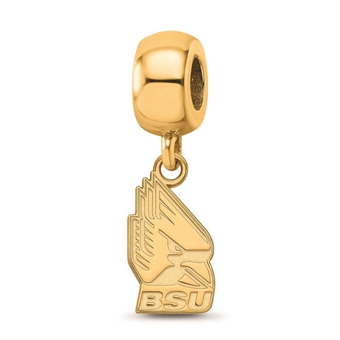 Gold Plated LogoArt Ball State University Small Dangle Bead