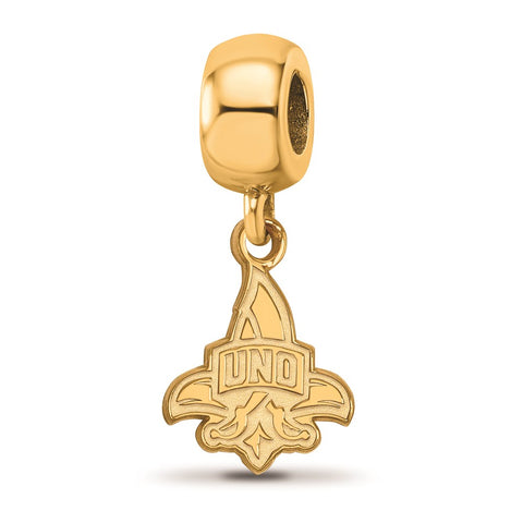 Gold Plated LogoArt University of New Orleans Small Dangle Bead