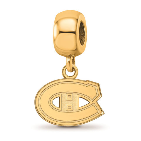 Gold Plated NHL LogoArt Montreal Canadiens Xs Dangle Bead Charm