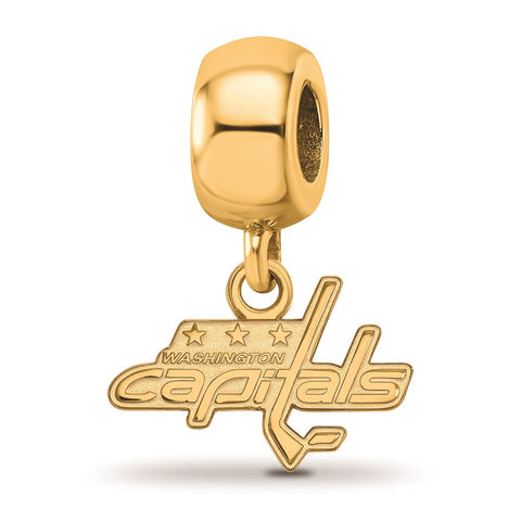Gold Plated NHL LogoArt Washington Capitals Xs Dangle Bead Charm