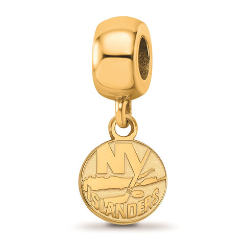 Gold Plated NHL LogoArt New York Islanders Xs Dangle Bead Charm