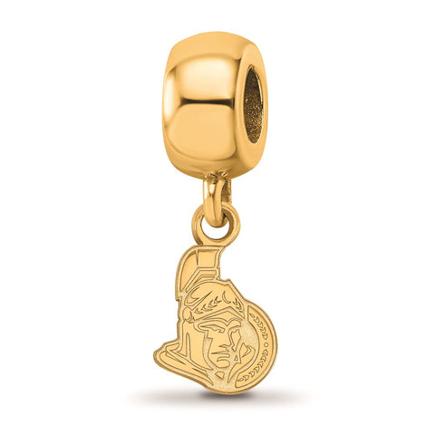 Gold Plated NHL LogoArt Ottawa Senators Xs Dangle Bead Charm