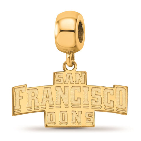 Gold Plated LogoArt University of San Francisco Small Dangle Bead