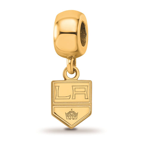 Gold Plated NHL LogoArt Los Angeles Kings Xs Dangle Bead Charm