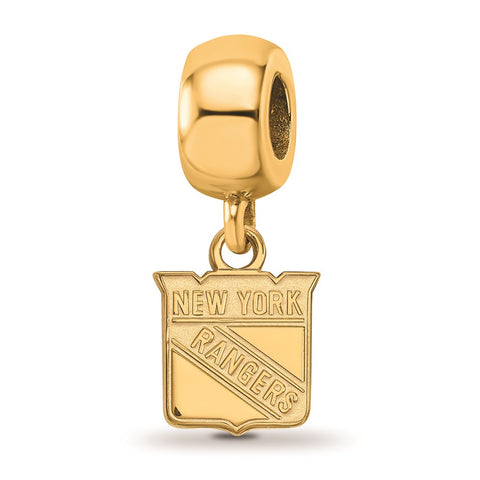 Gold Plated NHL LogoArt New York Rangers Xs Dangle Bead Charm