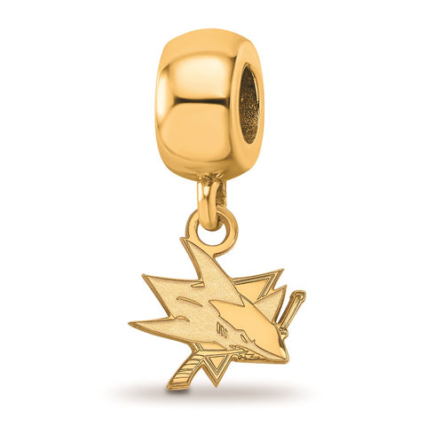 Gold Plated NHL LogoArt San Jose Sharks Xs Dangle Bead Charm